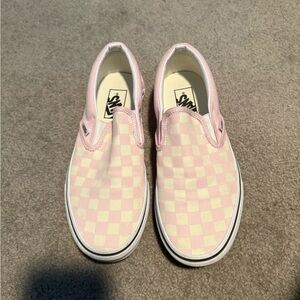 Vans Pink Checkered Slip-On Sneakers